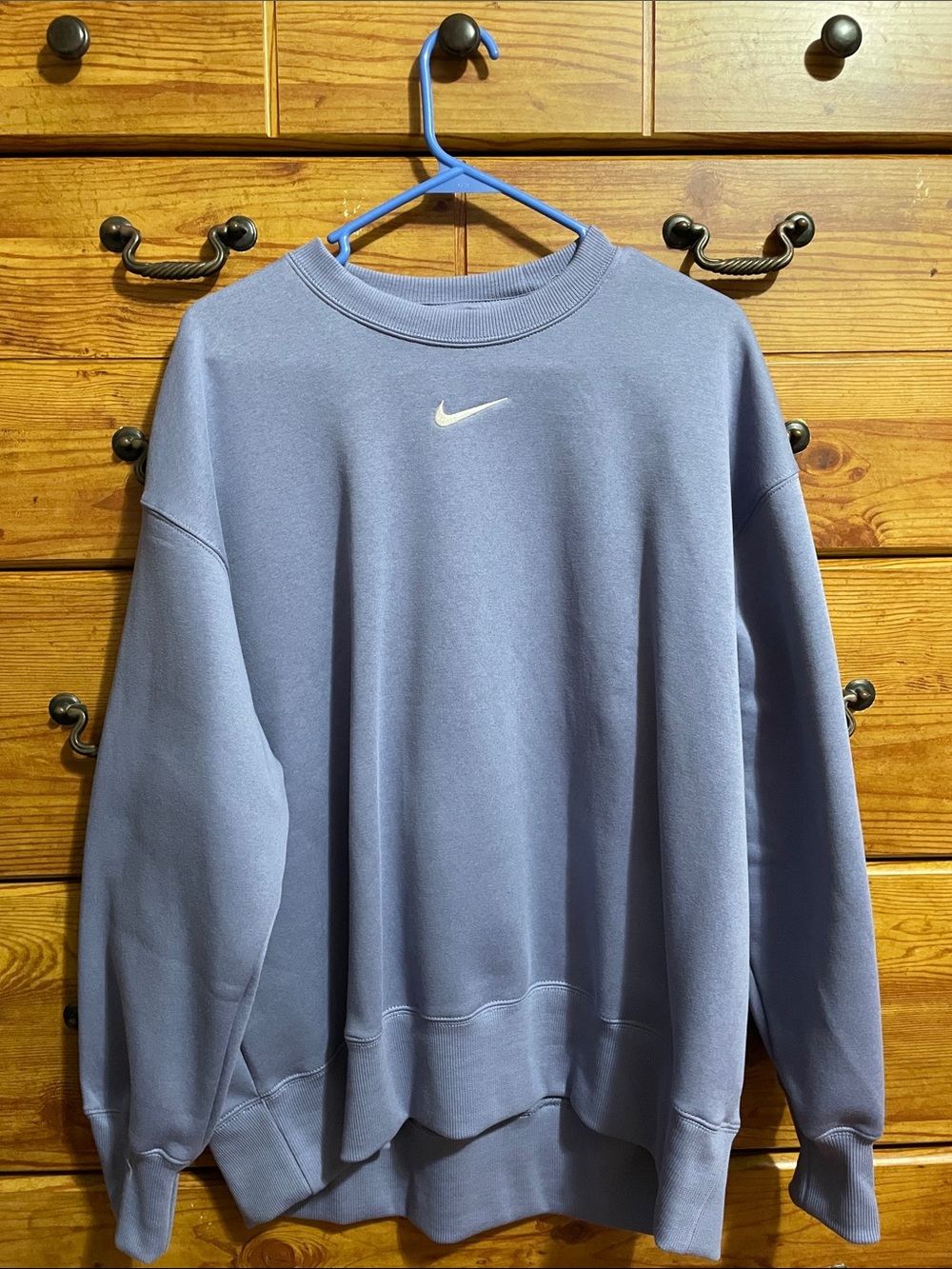 Women’s Nike Lavender Crewneck Sweatshirt with White Swoosh